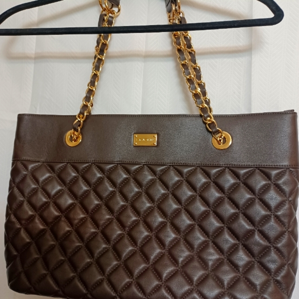 DESIGNER ST.JOHN SOFT  BROWN LEATHER LARGE HANDBAG/TOTE.